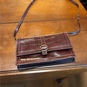 Jones New York Alligator Leather Purse Brown